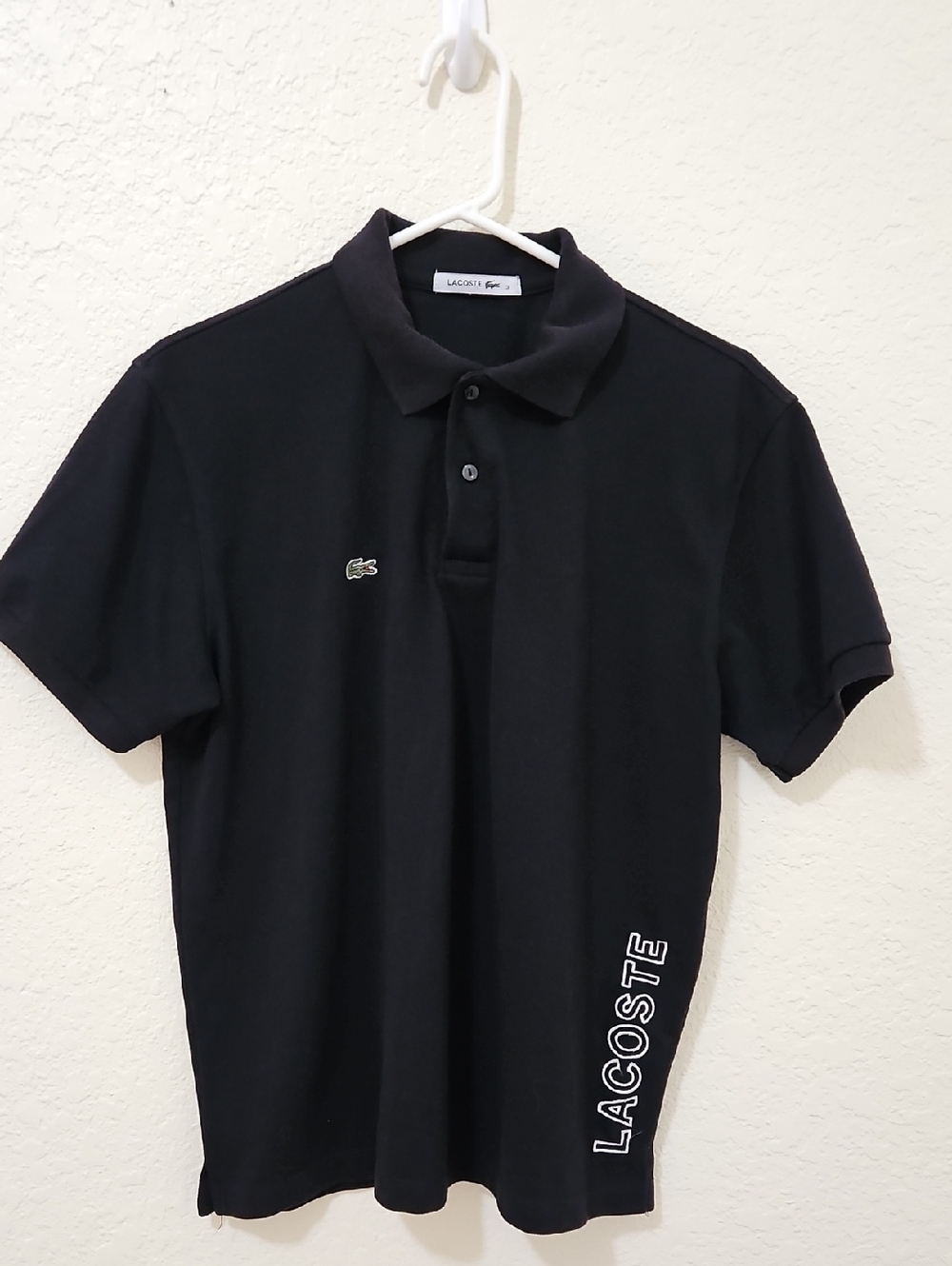Lacoste Black Polo Shirt with Side Logo